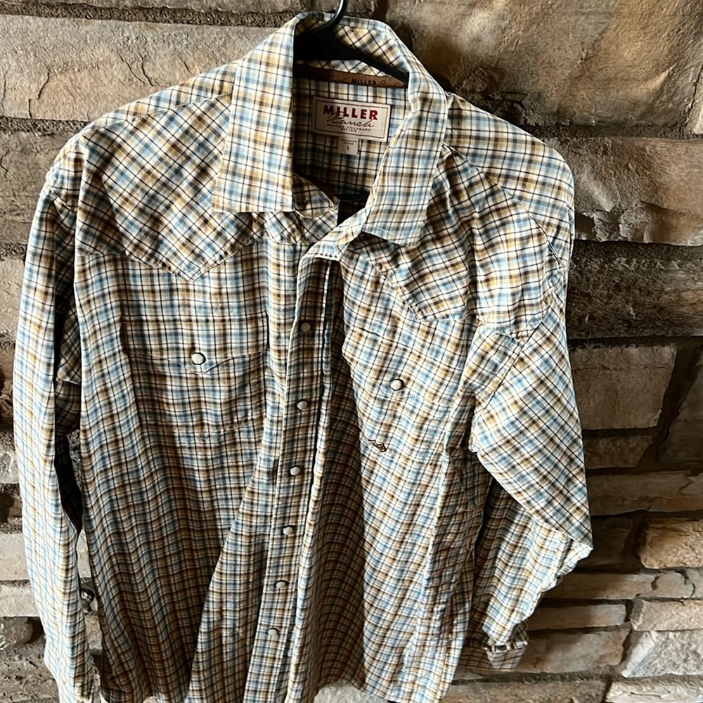 Miller Ranch western shirt, pearl snap Large